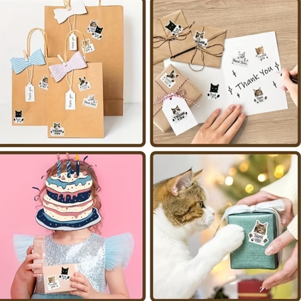 Cute Cat Thank You Stickers (Assorted Cat Faces), 500 stickers - Picture 6 of 8